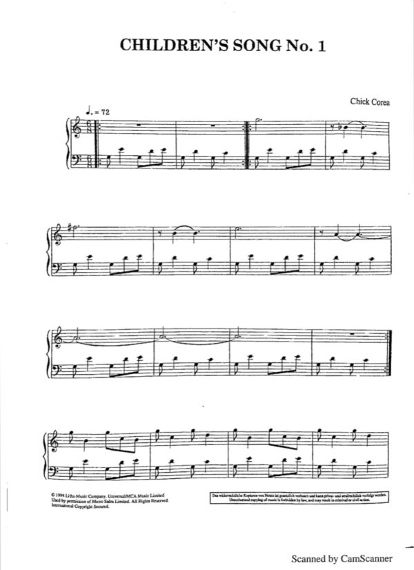 Children ‘song (Chick Corea-Eu)beginner